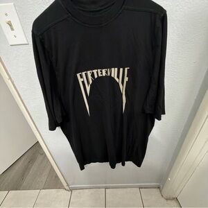 Rick Owens Black and White Graphic T-Shirt